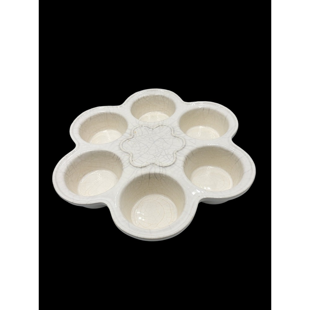 Vintage Pfaltzgraff Flower Shaped White Ceramic Muffin Cupcake Maker Pan‎ 234